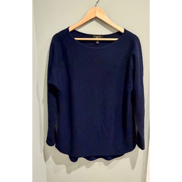 Charter Club Sweaters - Charter Club Luxury Navy Blue 100% Cashmere Crewneck Sweater Womens Medium M